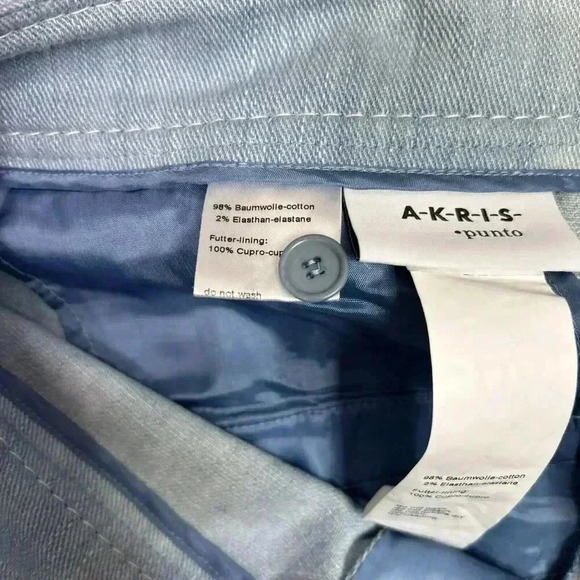 Akris Punto Denim Pants 10 Wide Leg High Rise Light Blue Color Preppy Minimalist - Picture 10 of 11